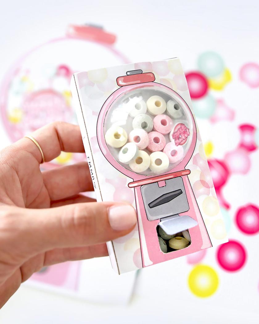 machine bubble gum bonbons diy carte