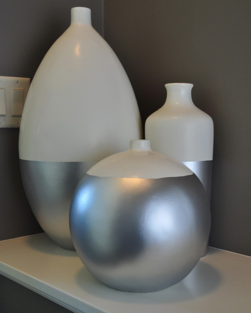 vase metallise diy