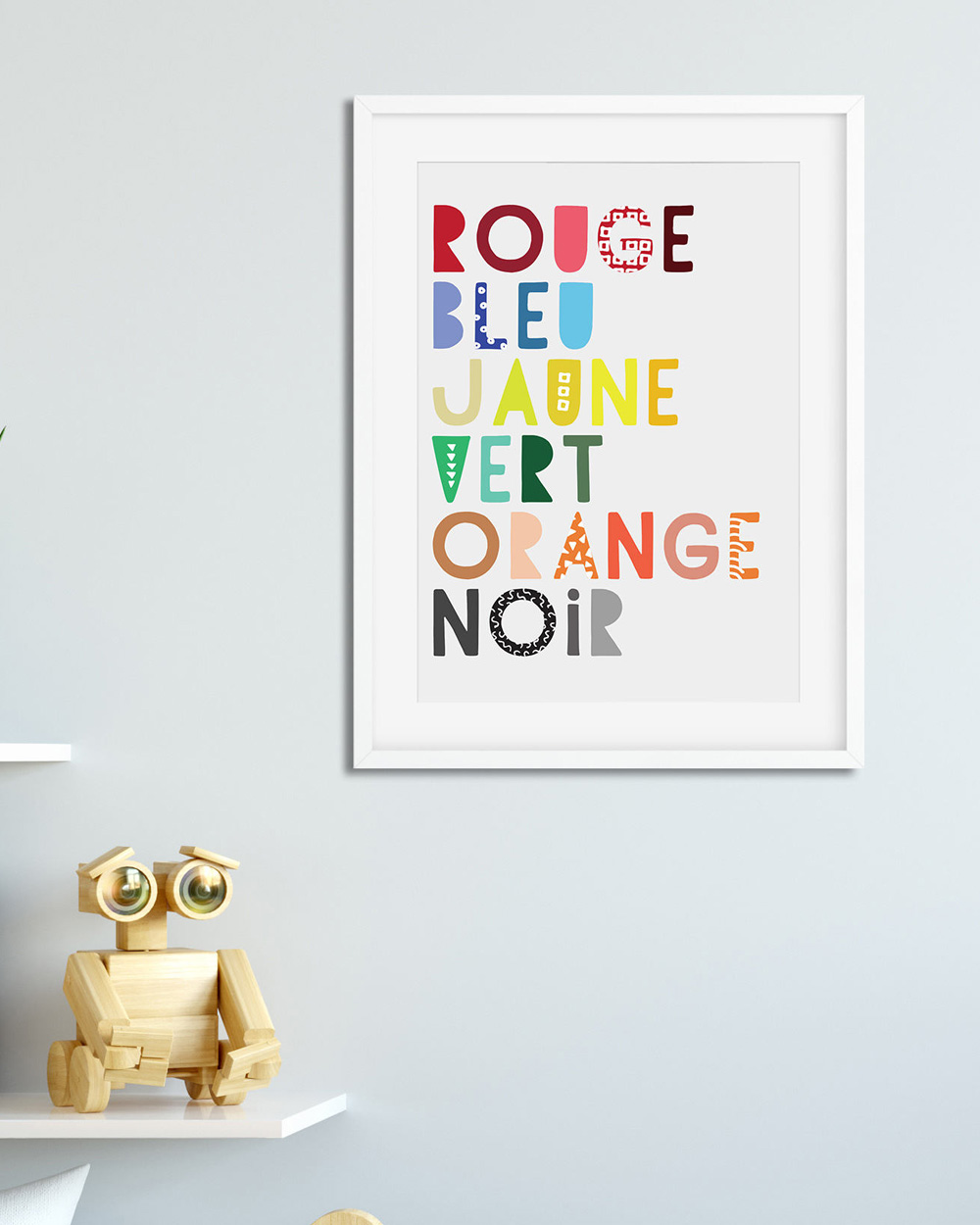 affiche typographique couleurs enfant