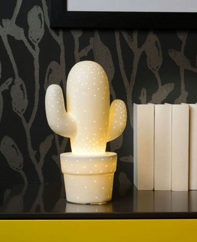 lampe cactus céramique