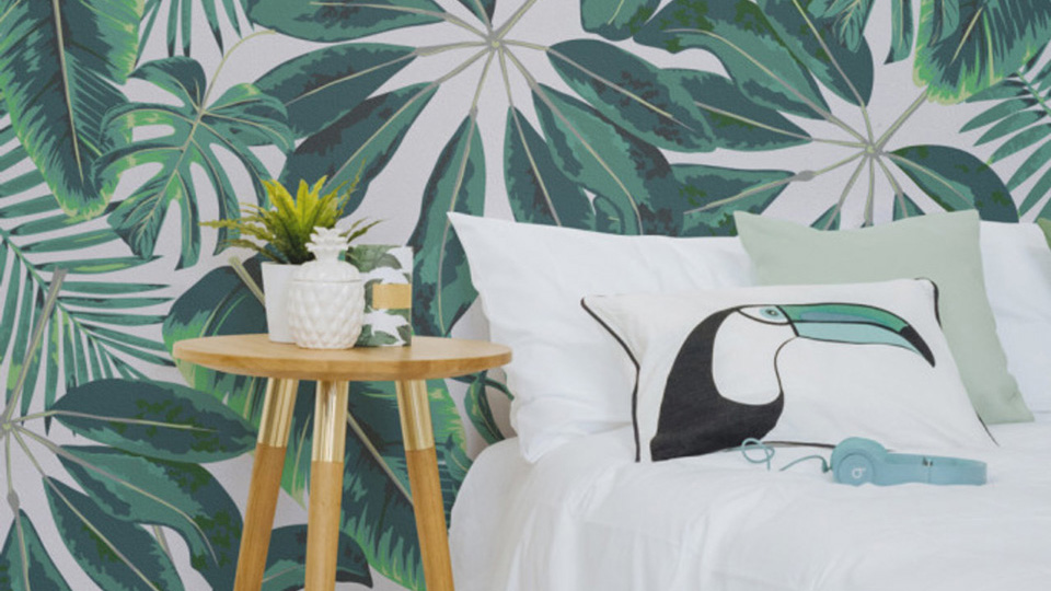 papier peint tropical chambre
