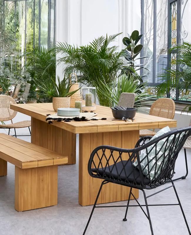 table jardin moderne bois