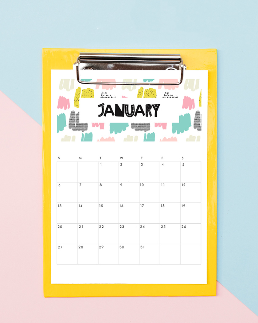 calendrier 2019 gratuit à imprimer coloré organiseur