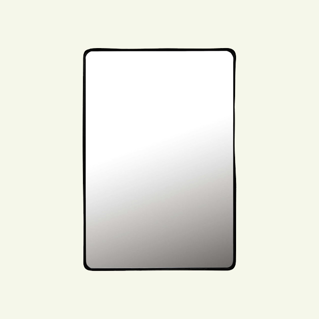 miroir noir en métal rectangulaire