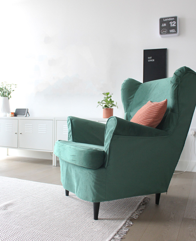 housse fauteuil ikea confort works velours vert