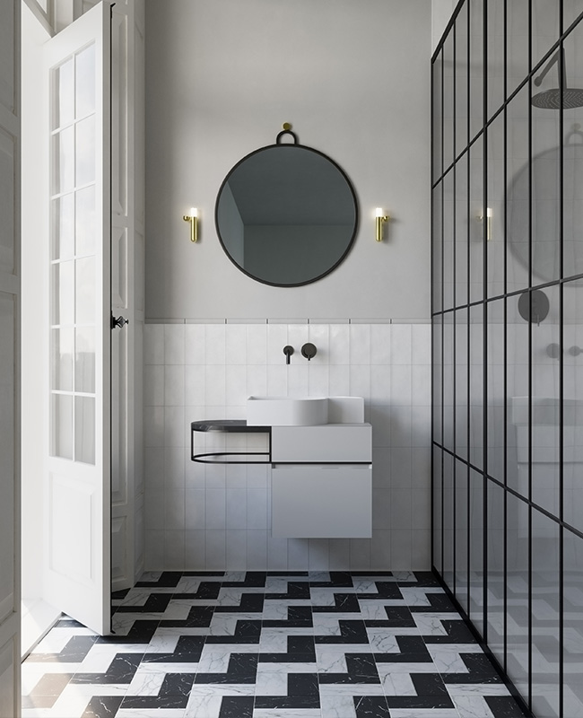 collection ex t design salle de bain noir blanc