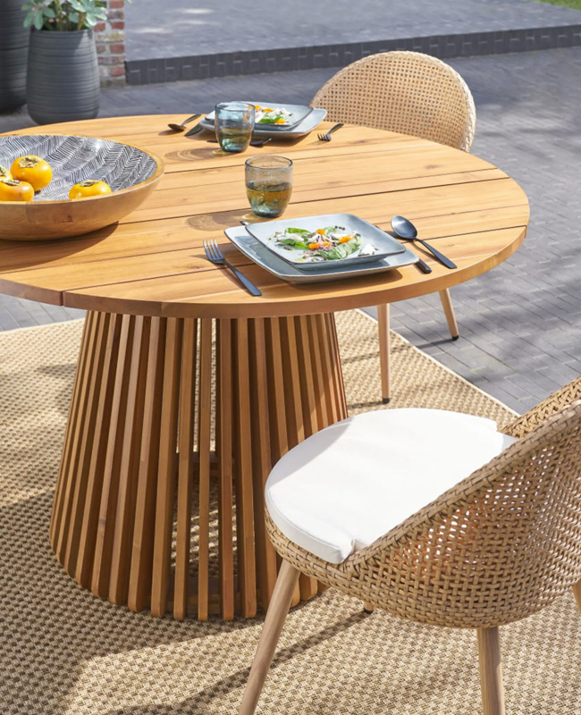table jardin moderne ronde bois