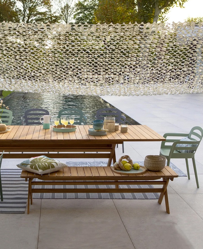 table jardin bois moderne