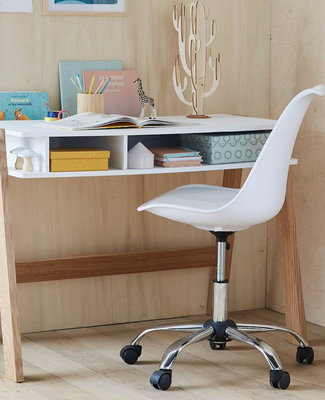 chaise bureau enfant blanche moderne