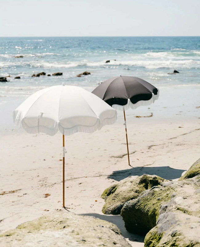 parasol vintage noir franges