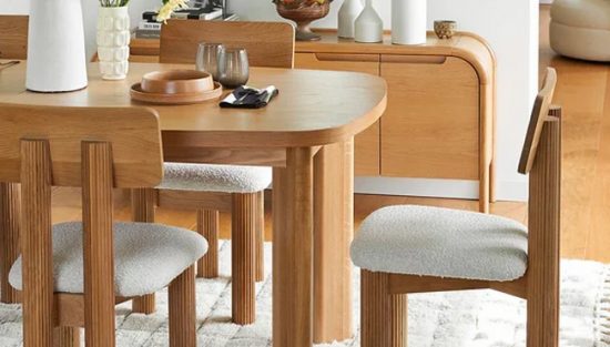chaise moderne bois tissu bouclette