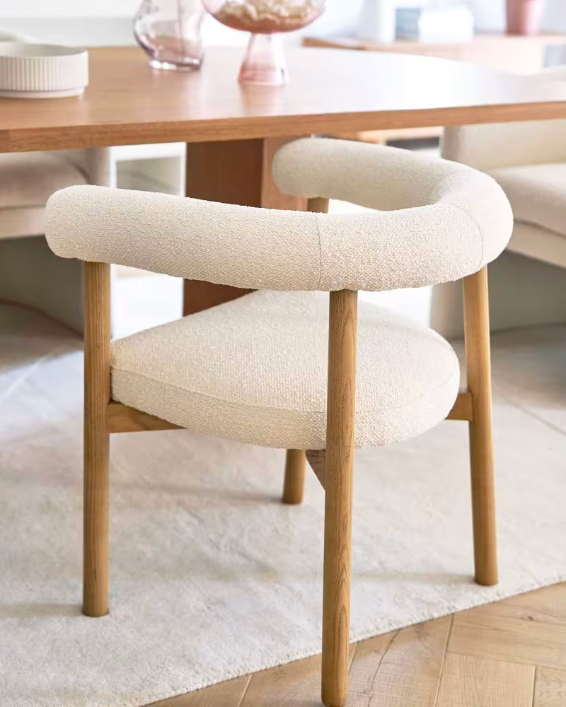 fauteuil moderne beige bois