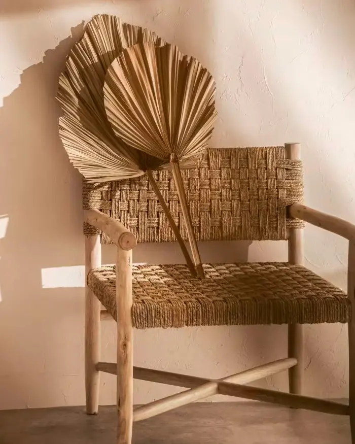 fauteuil sisal bois boheme
