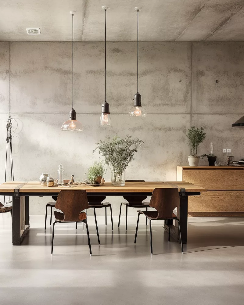deco minimaliste salle a manger beton