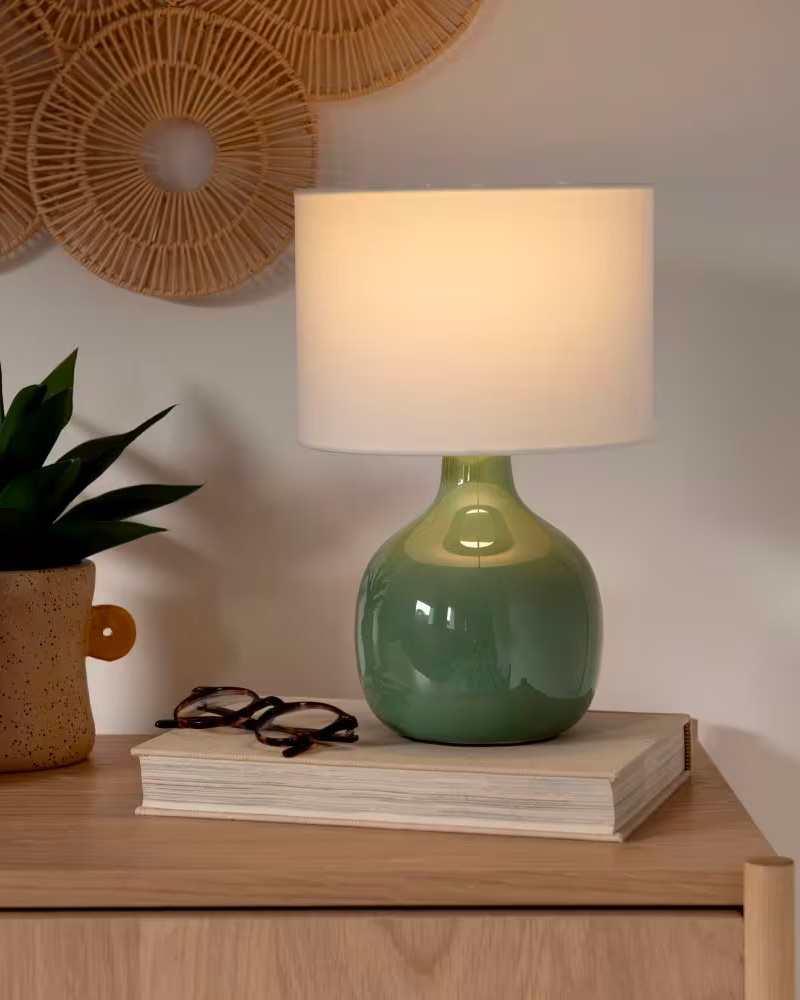 lampe ceramique vert sauge