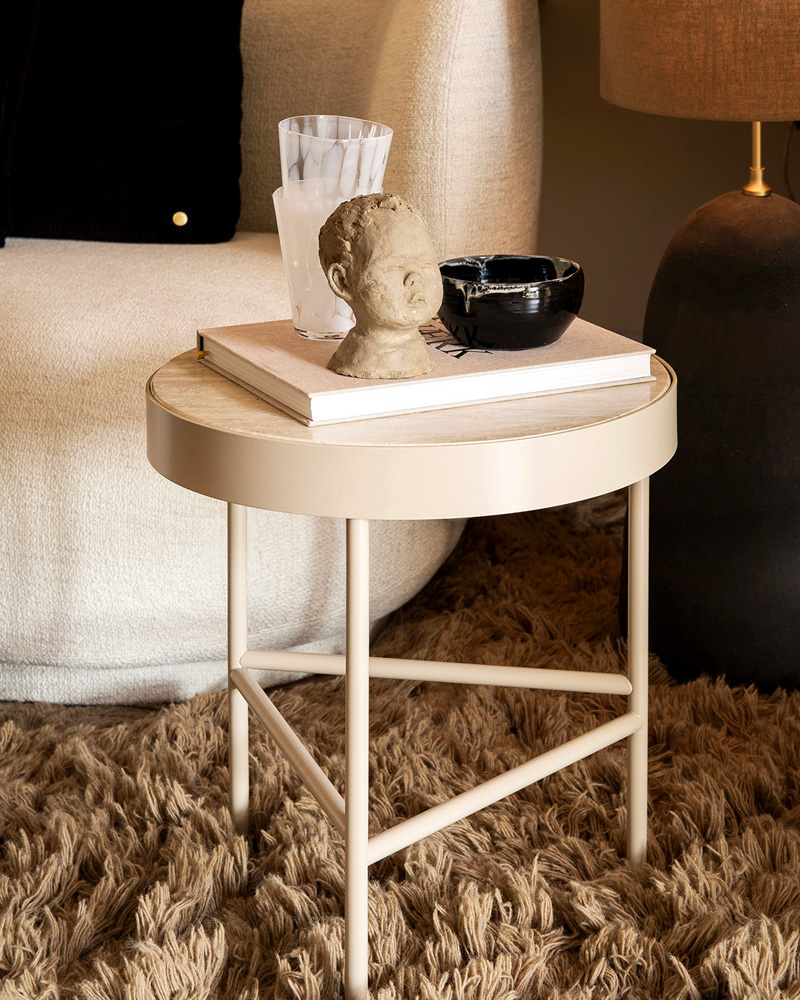 table appoint beige travertin