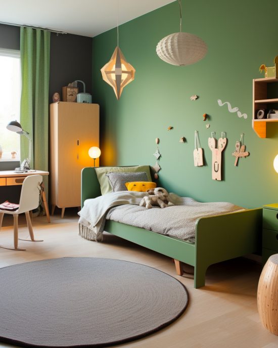 Du vert kaki pour la chambre des enfants | Shake My Blog