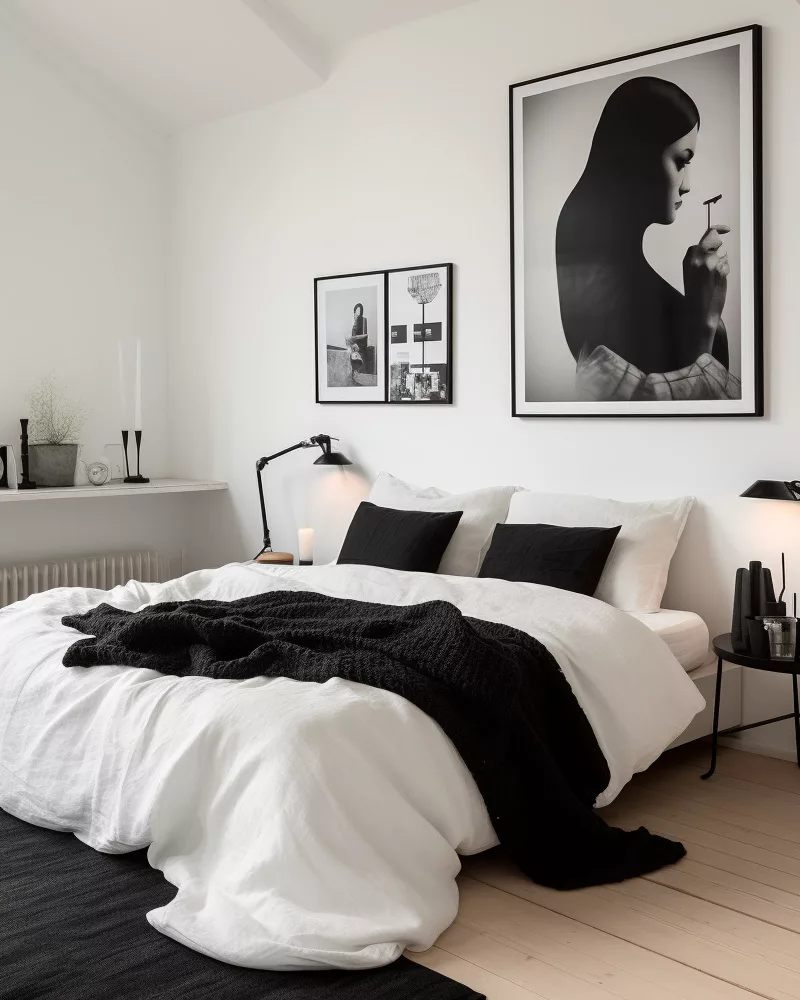deco chambre minimaliste noir blanc