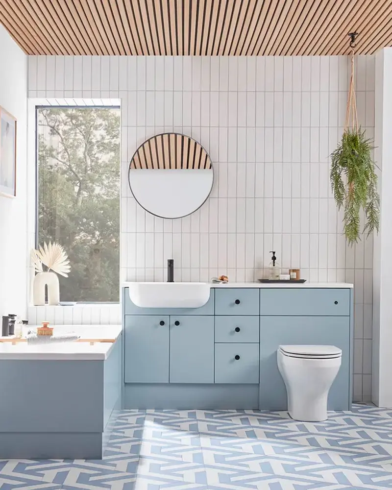 deco moderne bleu salle de bain