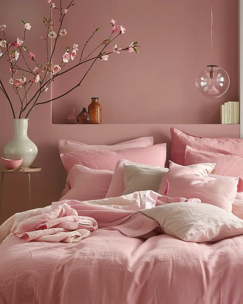 deco chambre rose beige