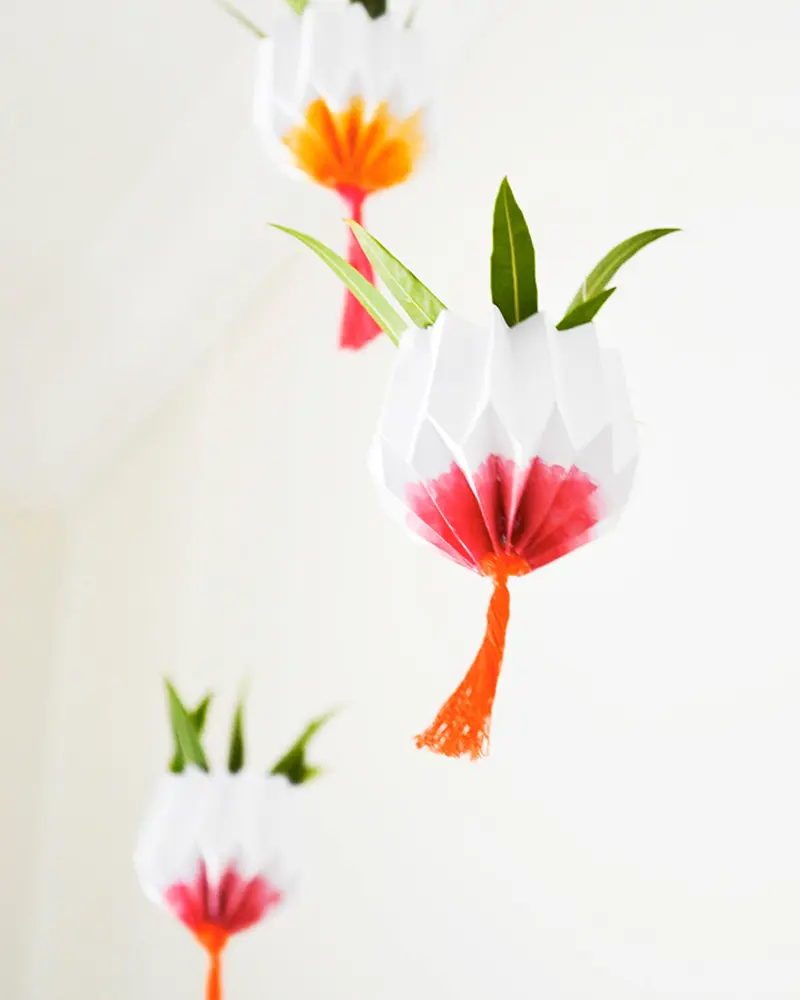 pot fleur suspendu diy origami