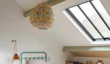 suspension papier riz fleurie