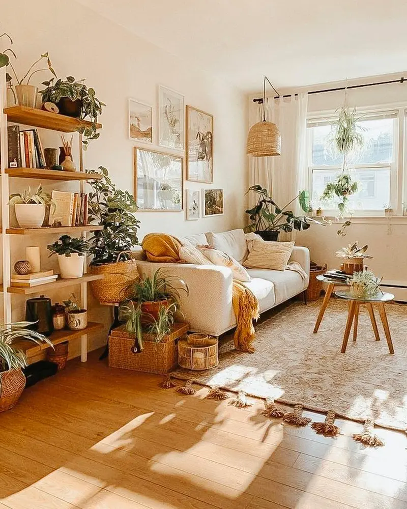 deco salon boheme vegetal