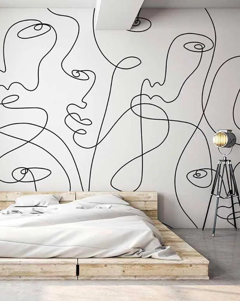 papier peint visage deco chambre