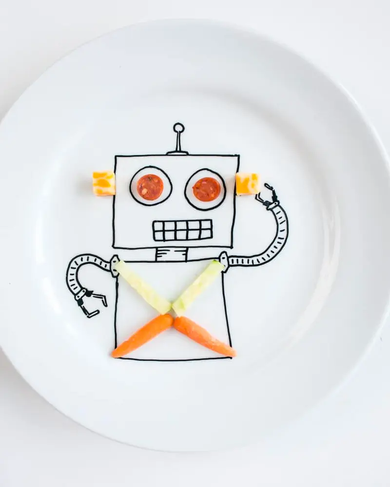 assiette robot enfant diy
