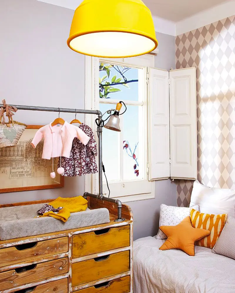 deco appartement vintage orange chambre enfant