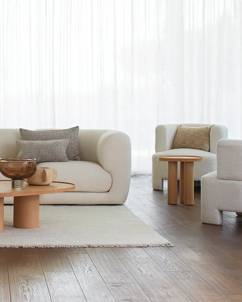 deco salon nature tissu bouclette