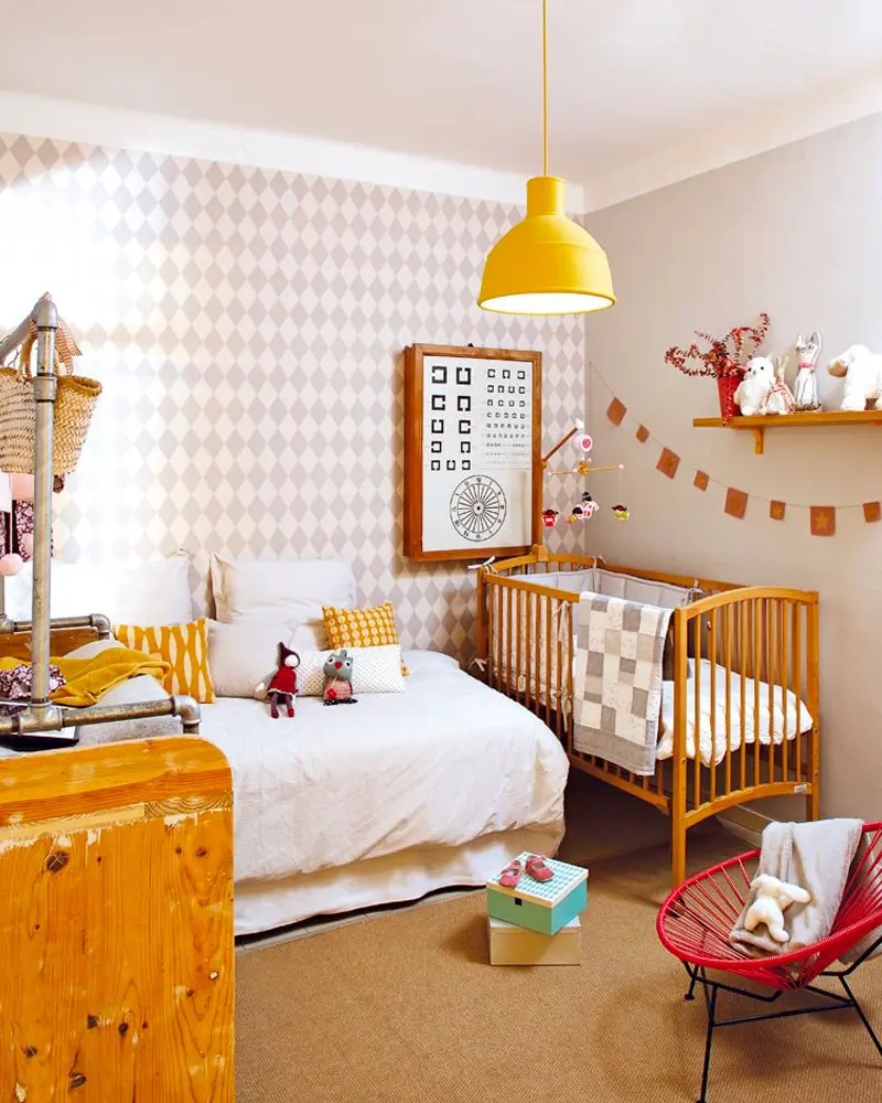deco appartement vintage orange chambre enfant
