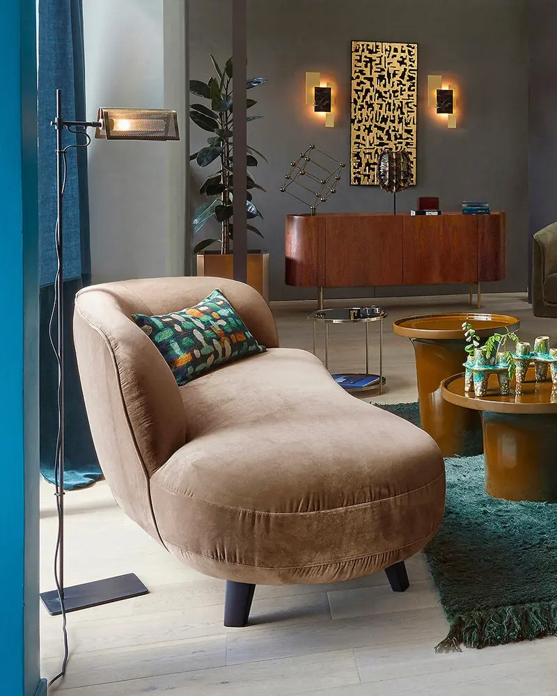 lampadaire metal perfore dore