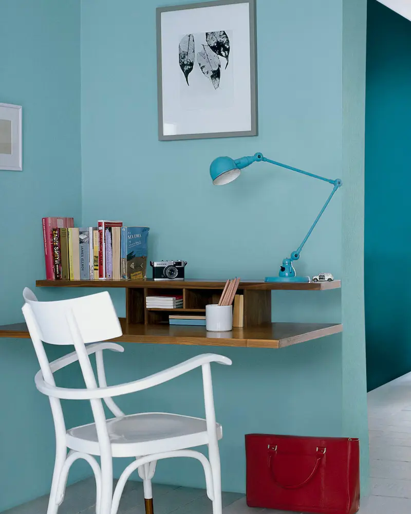 lampe bureau bleu pastel