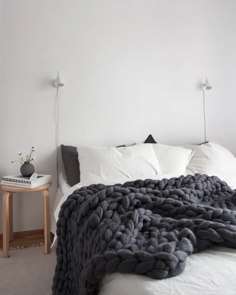 deco chambre cosy cocooning gris blanc