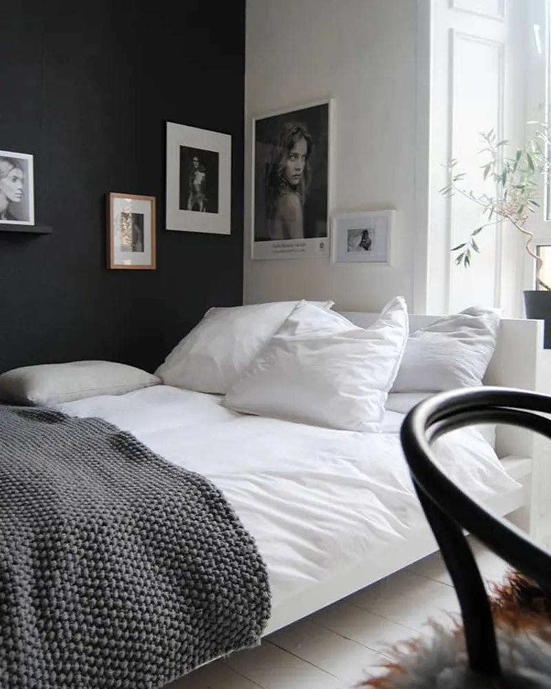 deco chambre moderne cosy gris blanc