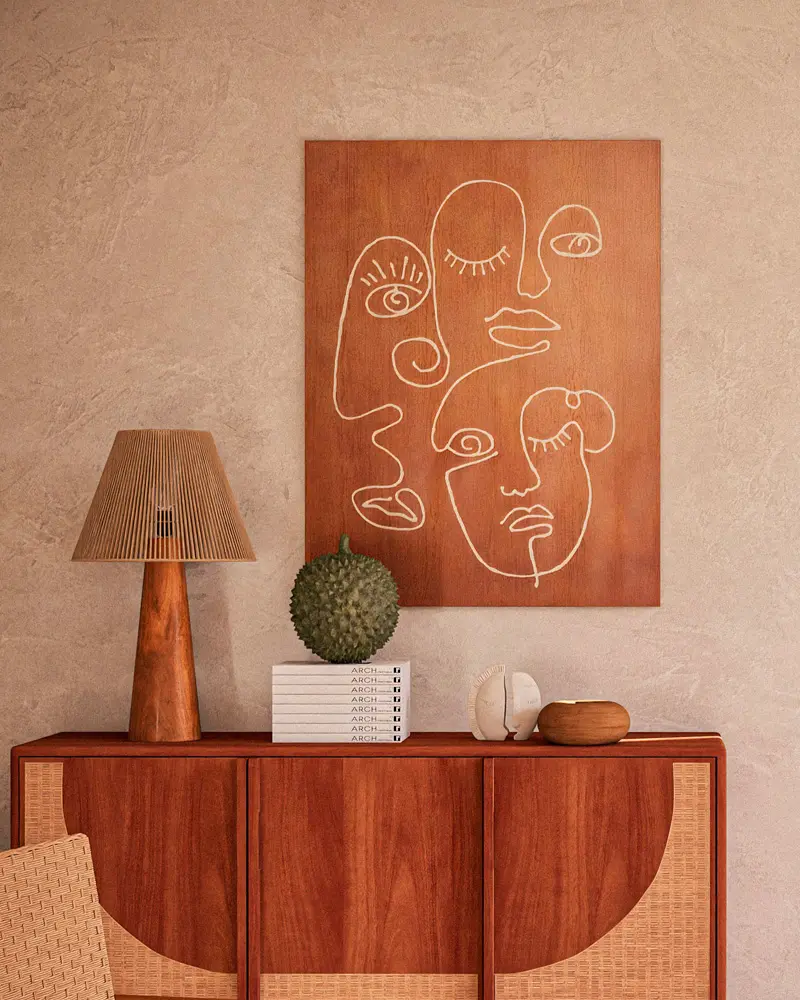 tableau visage terracotta