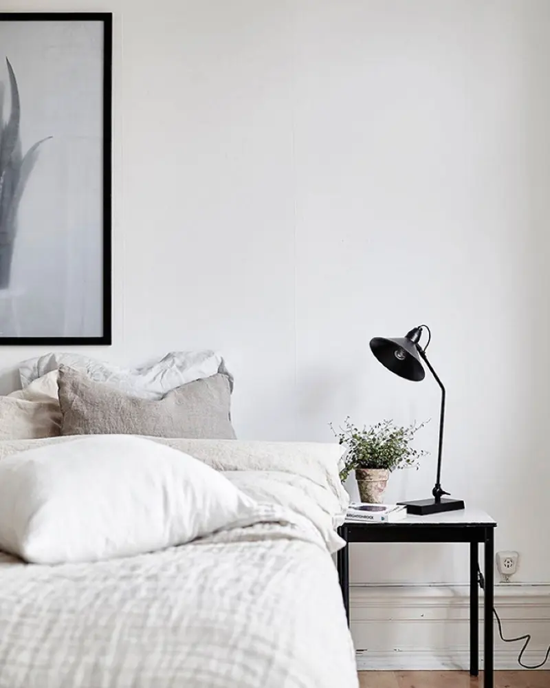 chambre moderne cosy noir blanc