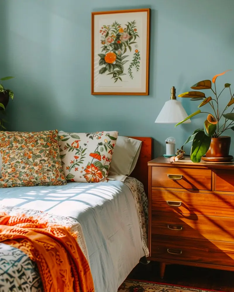 deco chambre vintage motif floral