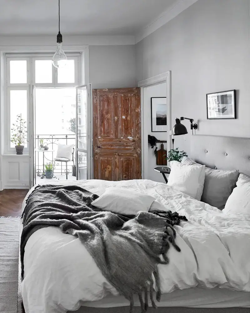 chambre cosy cocooning gris blanc
