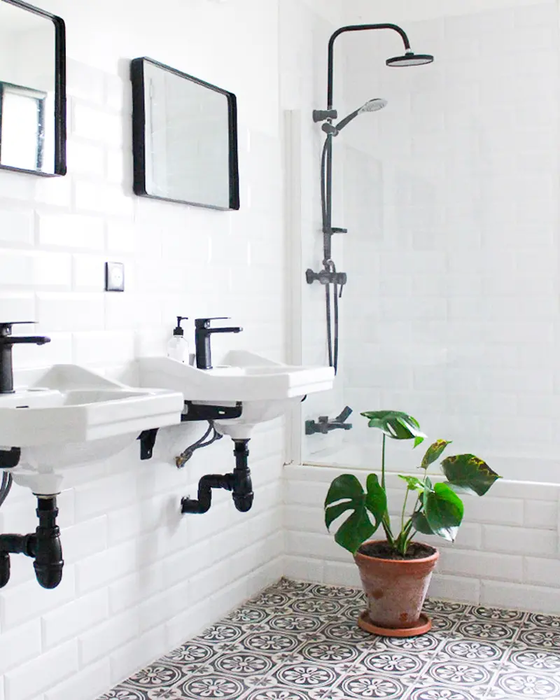 deco maison minimaliste vintage salle de bain