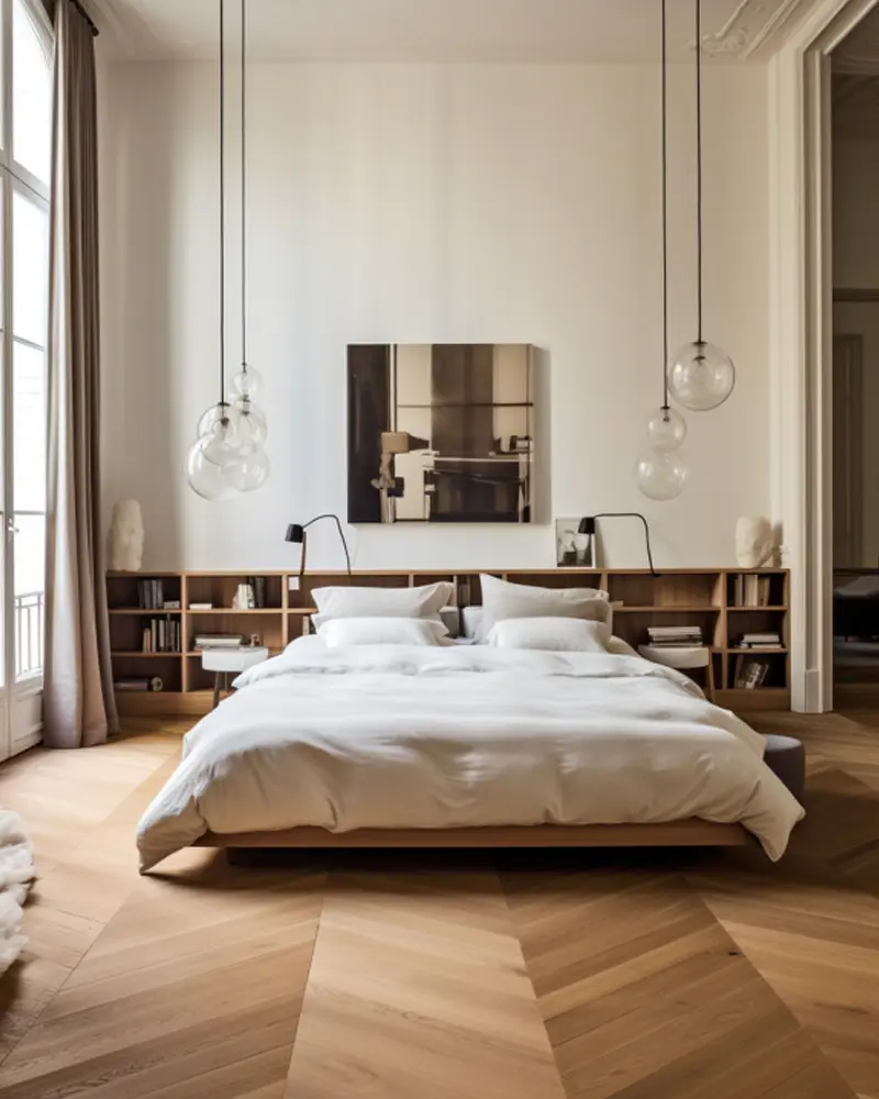 deco chambre minimaliste moderne bois
