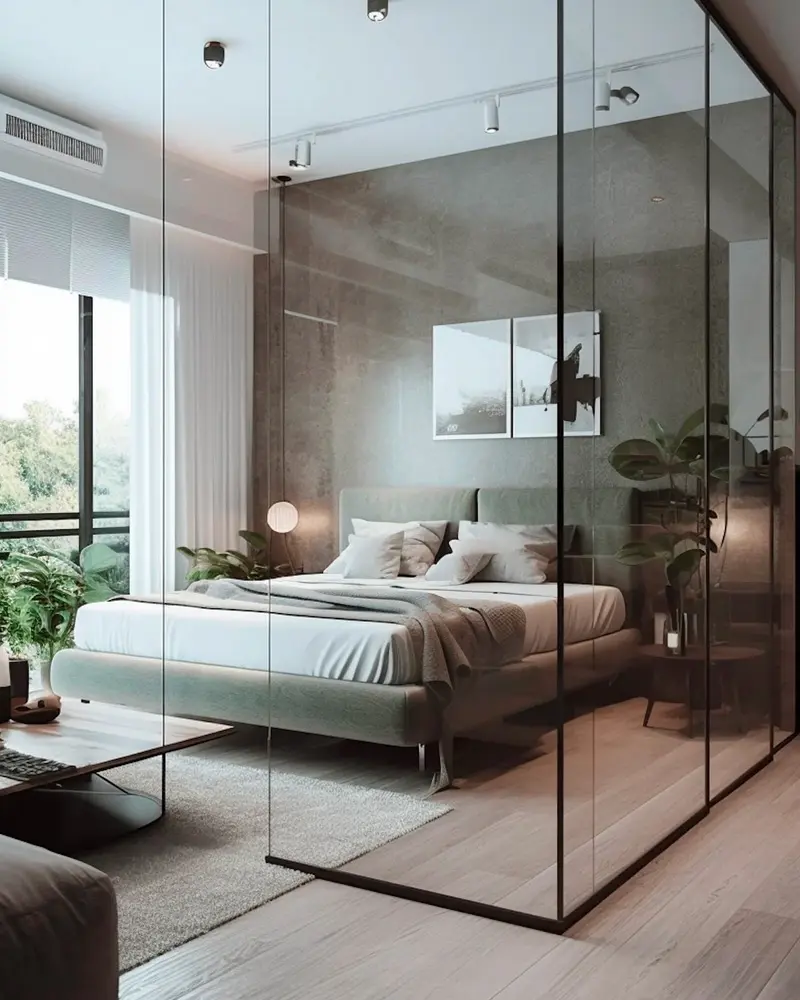 deco chambre minimaliste moderne beton