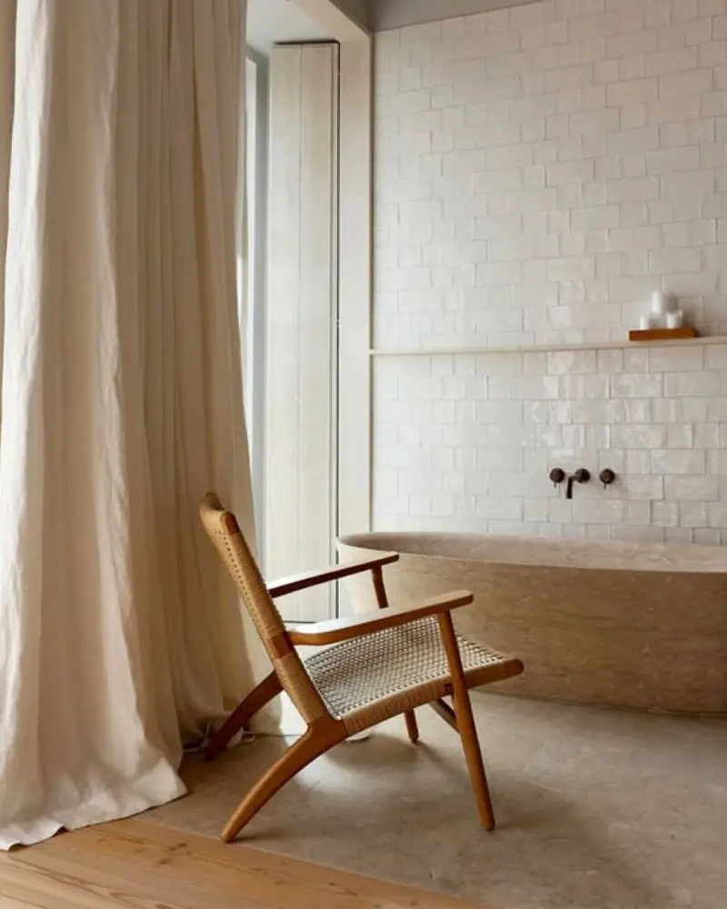 salle de bain minimaliste beige