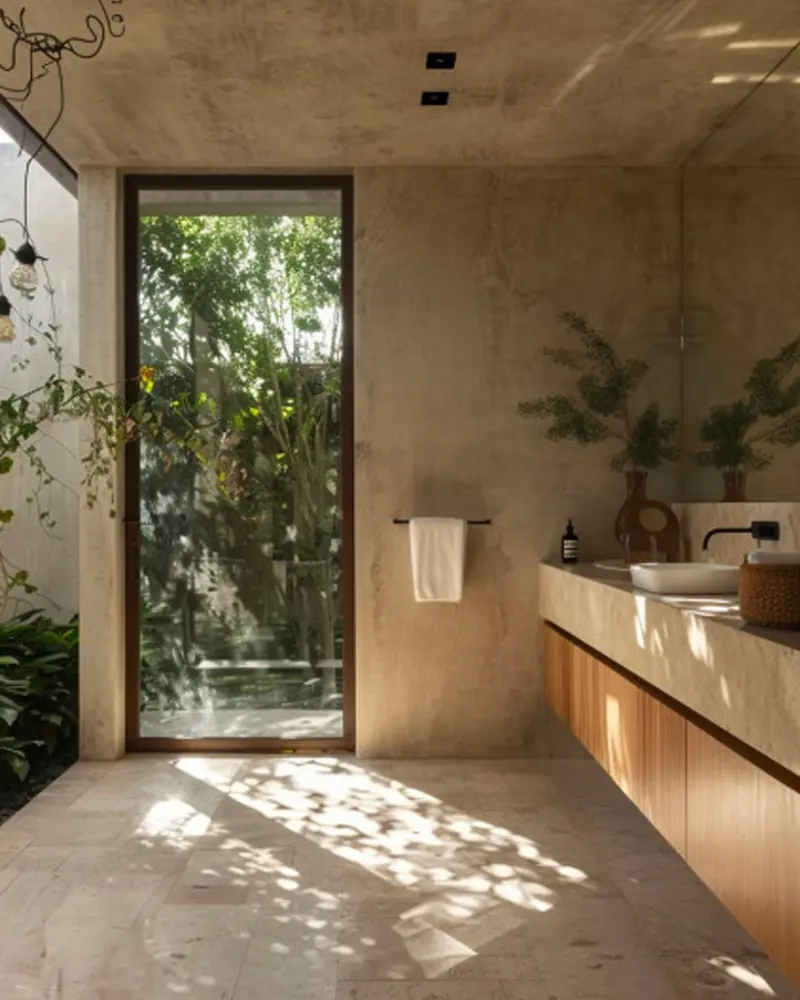 deco salle de bain minimaliste végétale