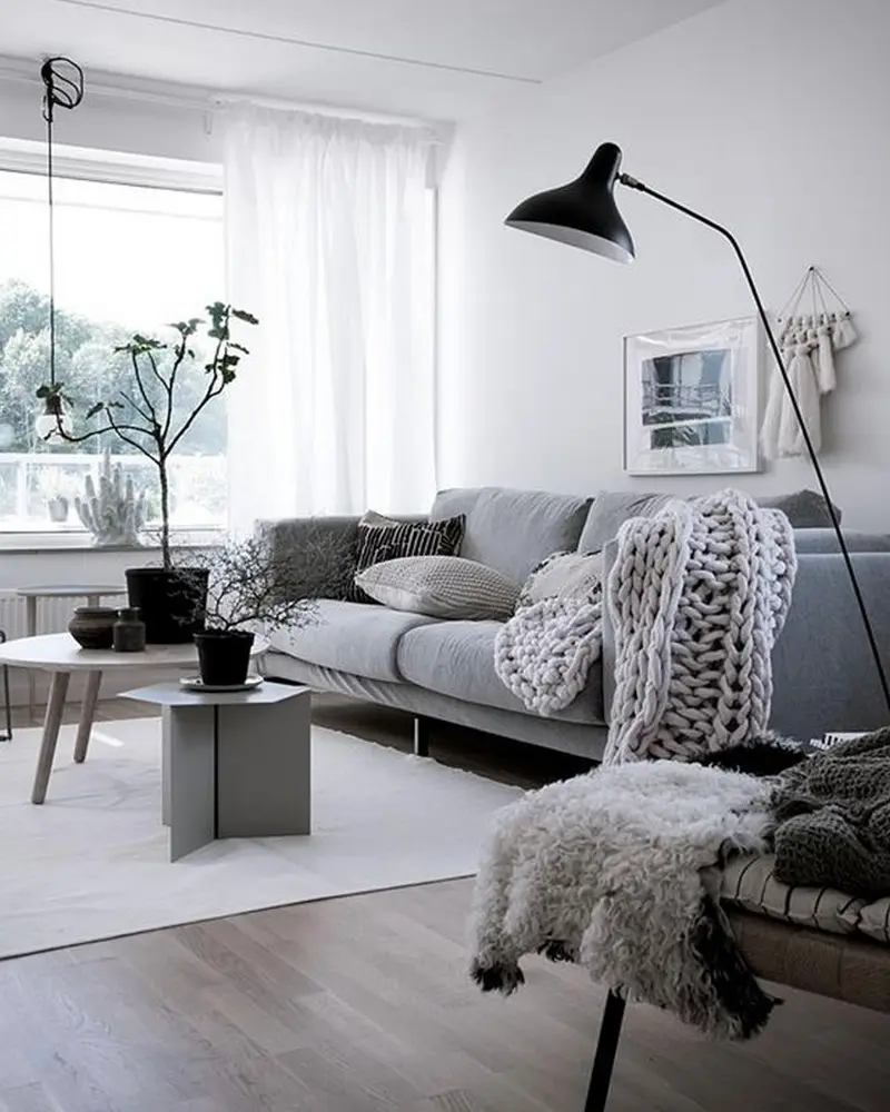 deco salon minimaliste scandinave gris