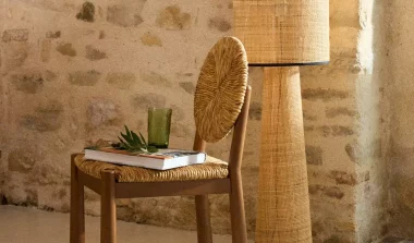 chaise bois jonc tresse