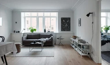deco appartement scandinave moderne noir blanc