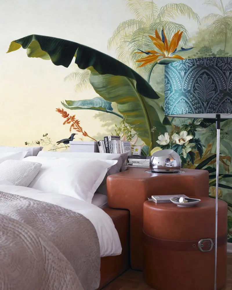 papier peint tropical deco chambre