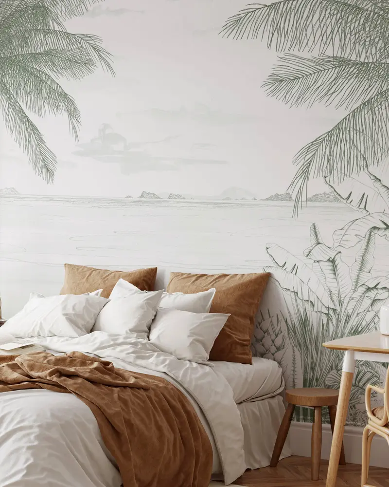 deco chambre tropicale blanc